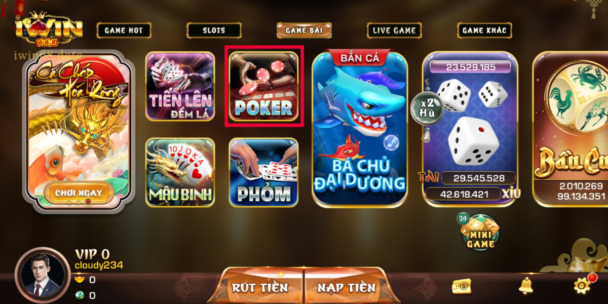 3 bước đơn giản để trải nghiệm game Poker nhanh chóng cùng Iwin68